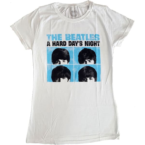 The Beatles Ladies T-Shirt: Hard Days Night Pastel (X-Large)