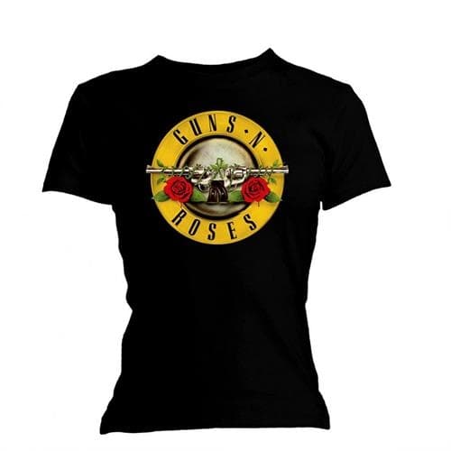 Guns N' Roses Ladies T-Shirt: Classic Bullet Logo (Skinny Fit) (Small)