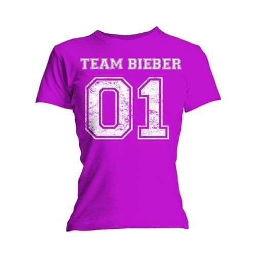 Justin Bieber Ladies T-Shirt: Team Bieber (Skinny Fit) (Small)