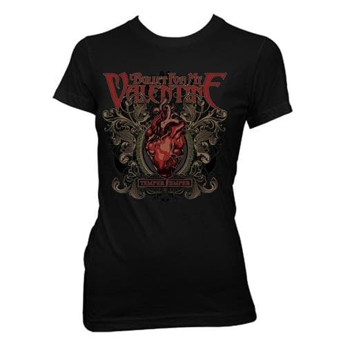 Bullet For My Valentine Ladies T-Shirt: Temper Temper Filigree (Skinny Fit) (X-Large)