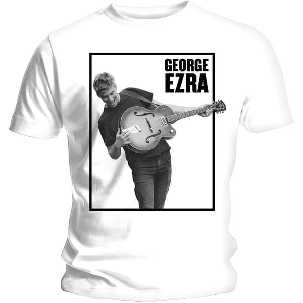 George Ezra Ladies T-Shirt: Guitar (Skinny Fit) (XX-Large)