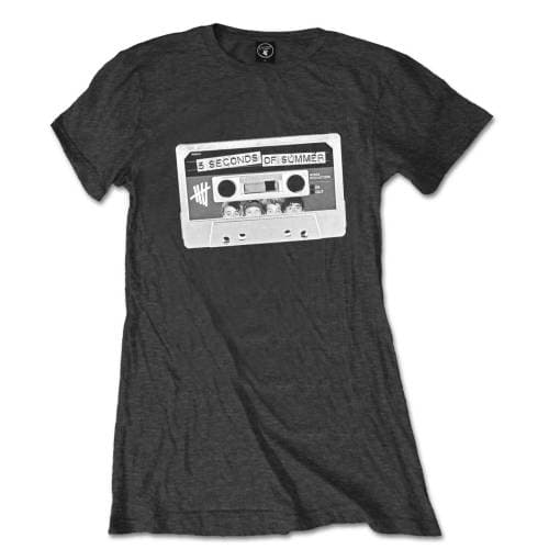 5 Seconds of Summer Ladies T-Shirt: Tape (Skinny Fit) (Large)