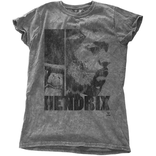 Jimi Hendrix Ladies Snow Wash T-Shirt: Let Me Live (Large)