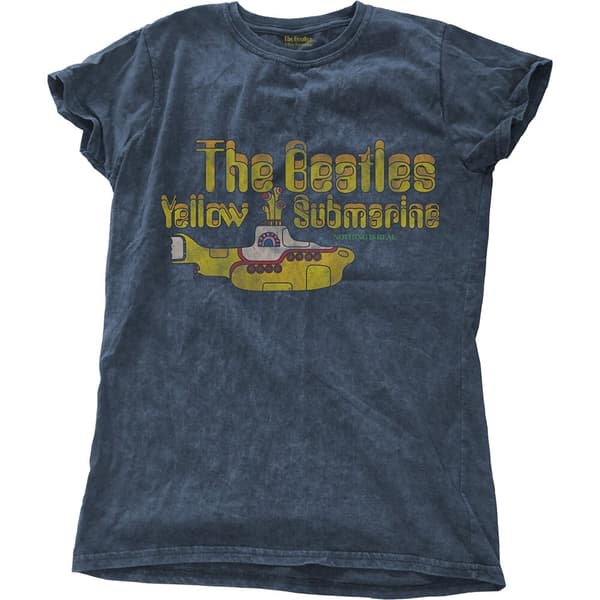 The Beatles Ladies Snow Wash T-Shirt: Yellow Submarine Nothing Is Real (X-Large)