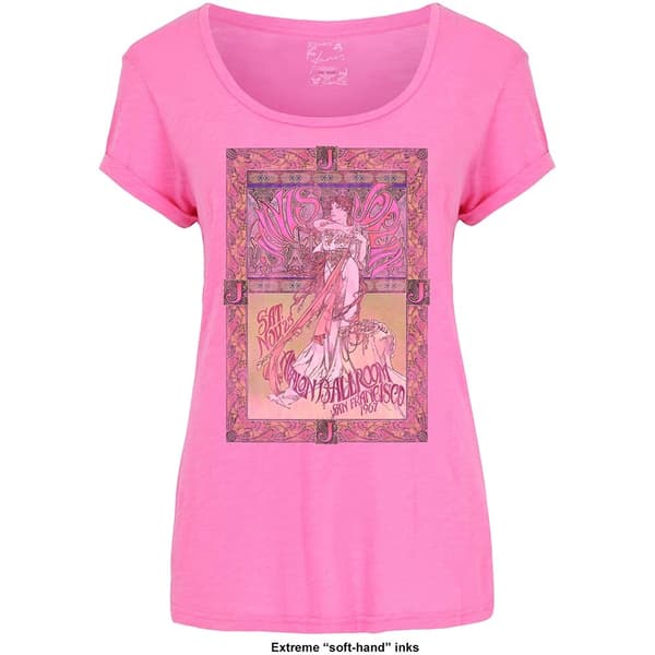 Janis Joplin Ladies T-Shirt: Avalon Ballroom '67 (Soft Hand Inks) (X-Large)