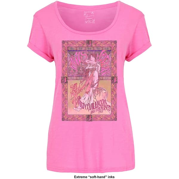 Janis Joplin Ladies T-Shirt: Avalon Ballroom '67 (Soft Hand Inks) (X-Large)