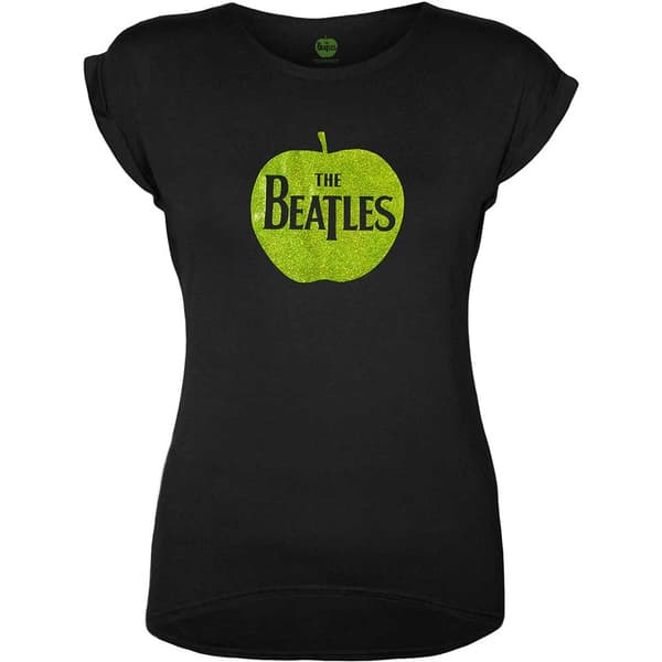 The Beatles Ladies T-Shirt: Apple Logo (Sparkle Gel) (XX-Large)