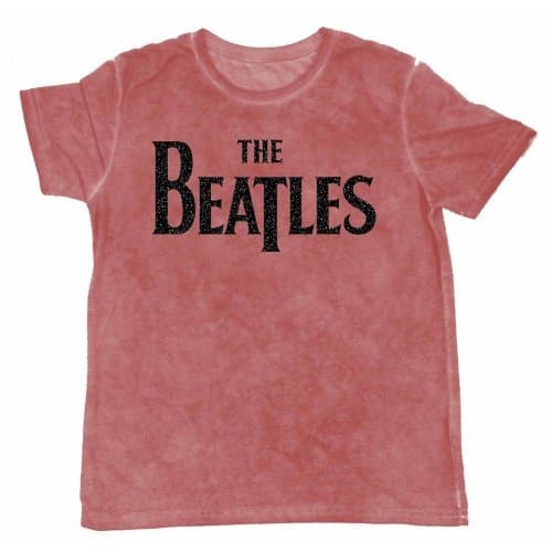 The Beatles Unisex Burn Out T-Shirt: Drop T Logo (Flocked) (X-Large)