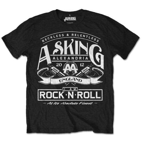 Asking Alexandria Unisex T-Shirt: Rock N' Roll (Retail Pack) (X-Large)