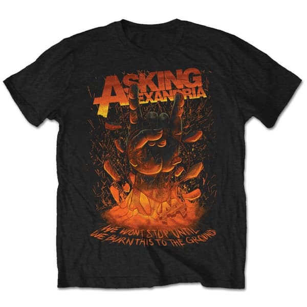 Asking Alexandria Unisex T-Shirt: Metal Hand (Retail Pack) (Large)