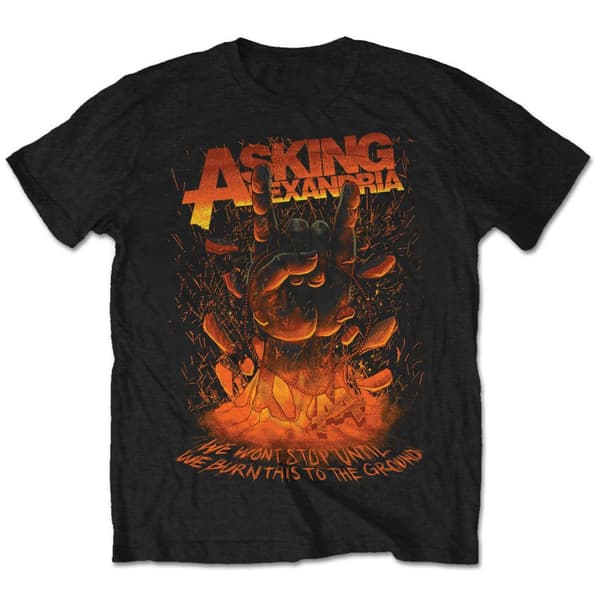 Asking Alexandria Unisex T-Shirt: Metal Hand (Retail Pack) (Large)