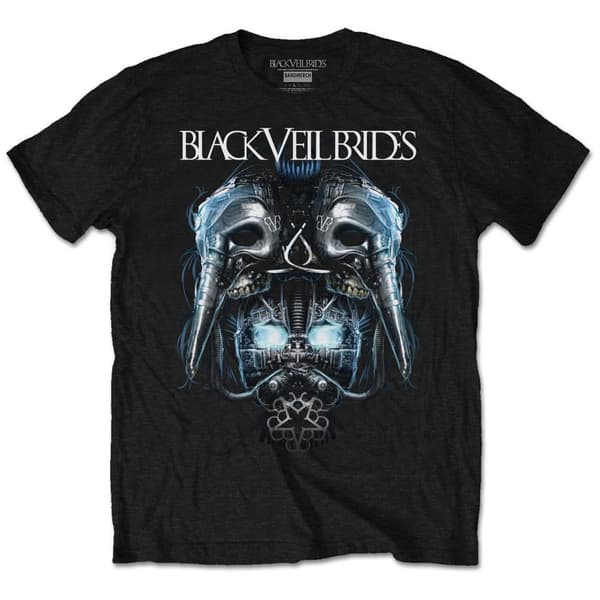 Black Veil Brides Unisex T-Shirt: Metal Mask (Retail Pack) (Large)
