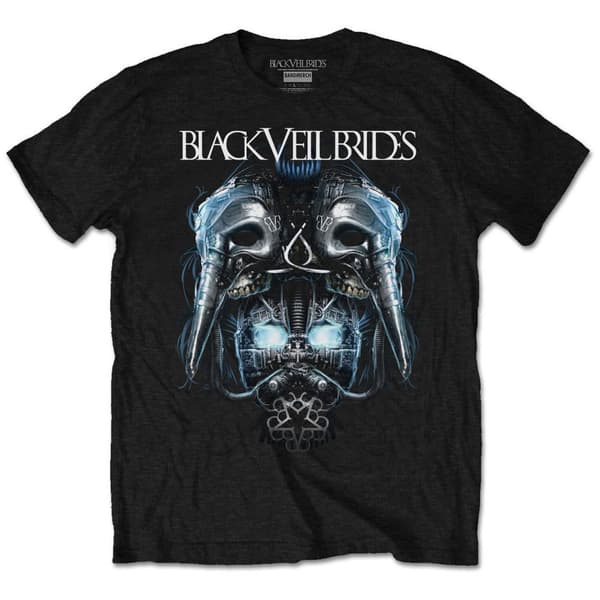 Black Veil Brides Unisex T-Shirt: Metal Mask (Retail Pack) (Large)