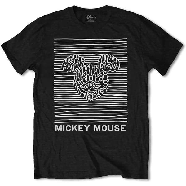 Disney Unisex Tee: Mickey Mouse Unknown Pleasures (Medium)