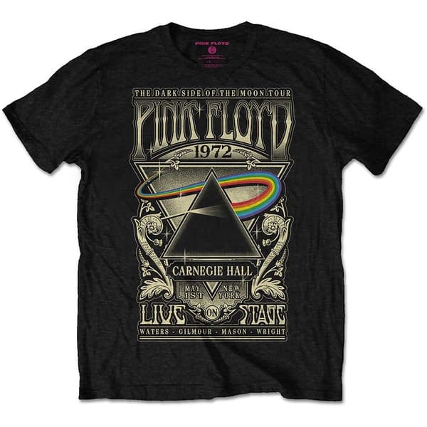 Pink Floyd Unisex T-Shirt: Carnegie Hall Poster (Large)