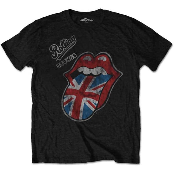 The Rolling Stones Unisex T-Shirt: Vintage British Tongue (Soft Hand Inks/Retail Pack) (X-Large)
