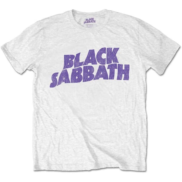 Black Sabbath Unisex T-Shirt: Wavy Logo Vintage (Retail Pack) (Medium)
