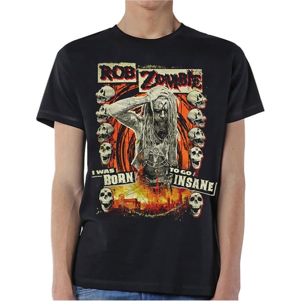 Rob Zombie Unisex T-Shirt: Born to Go Insane (Large)