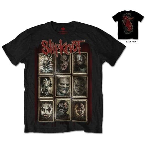 Slipknot Unisex T-Shirt: New Masks (Back Print) (Medium)