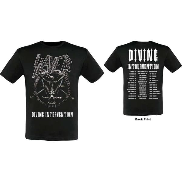 Slayer Unisex T-Shirt: Divine Intervention 2014 Dates (Back Print/Ex. Tour) (XX-Large)