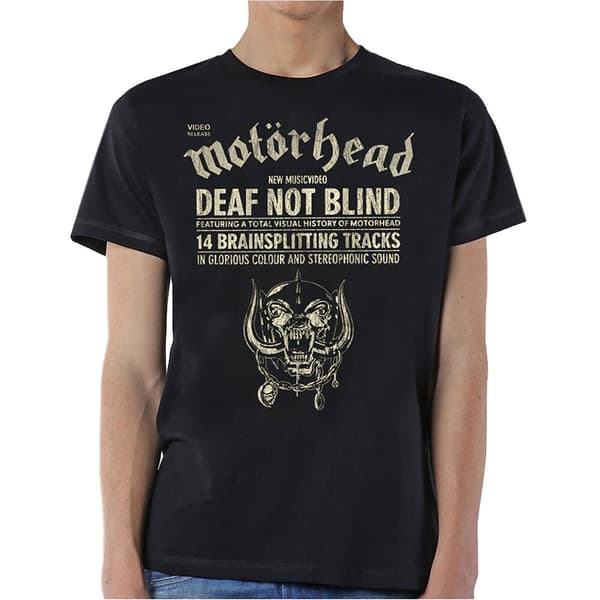 Motorhead Unisex T-Shirt: Deaf Not Blind (Large)