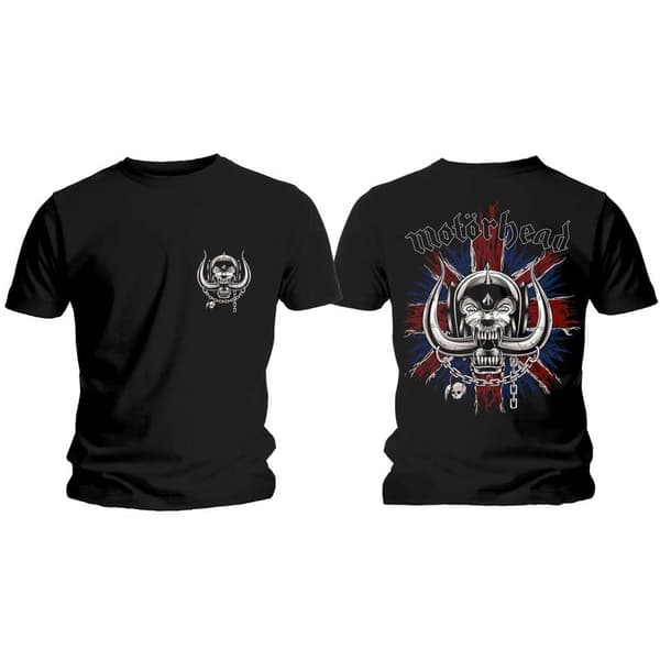 Motorhead Unisex T-Shirt: British War Pig & Logo (Back Print) (Medium)