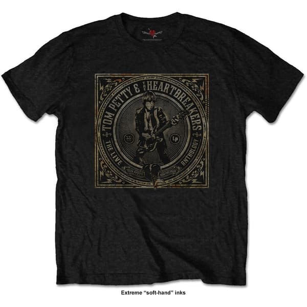 Tom Petty & The Heartbreakers Unisex T-Shirt: Live Anthology (Soft Hand Inks) (Large)