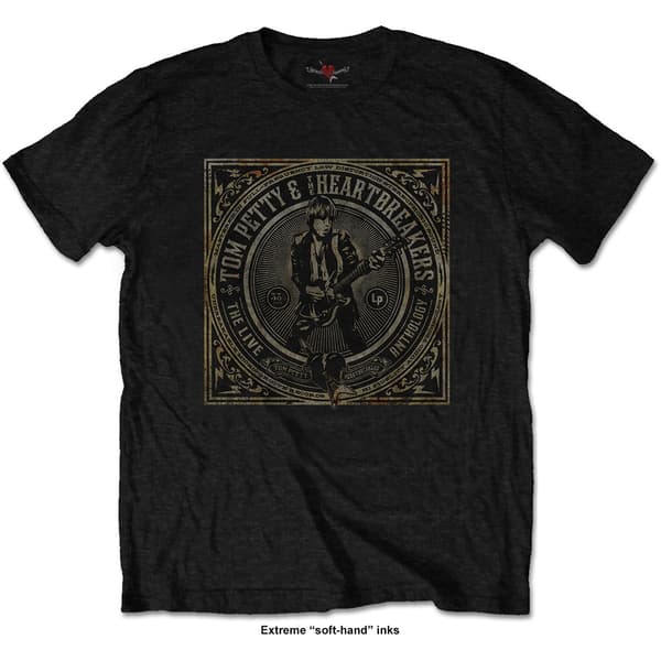 Tom Petty & The Heartbreakers Unisex T-Shirt: Live Anthology (Soft Hand Inks) (Large)