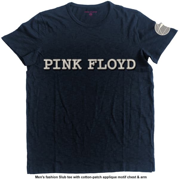 Pink Floyd Unisex Applique T-Shirt: Logo & Prism (Large)
