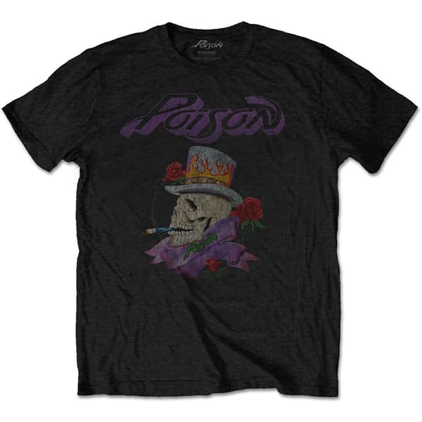Poison Unisex T-Shirt: Smoking Skull (X-Large)