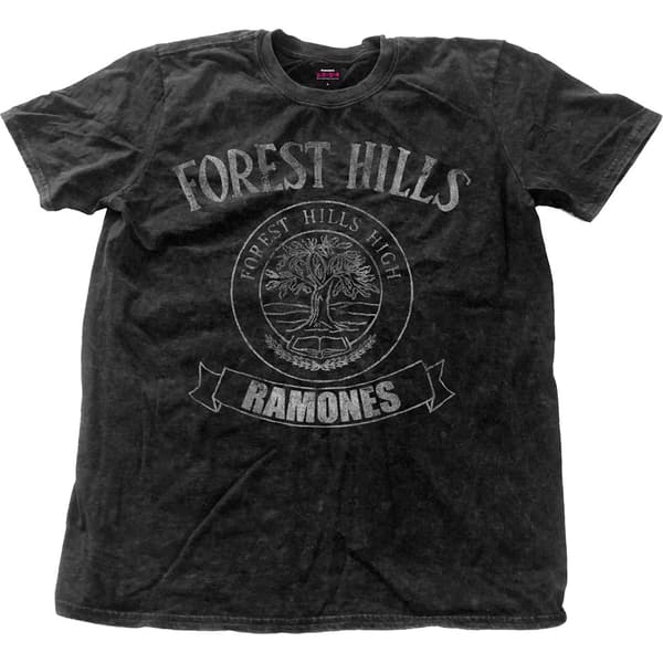 Ramones Unisex Snow Wash T-Shirt: Forest Hills Vintage (Small)