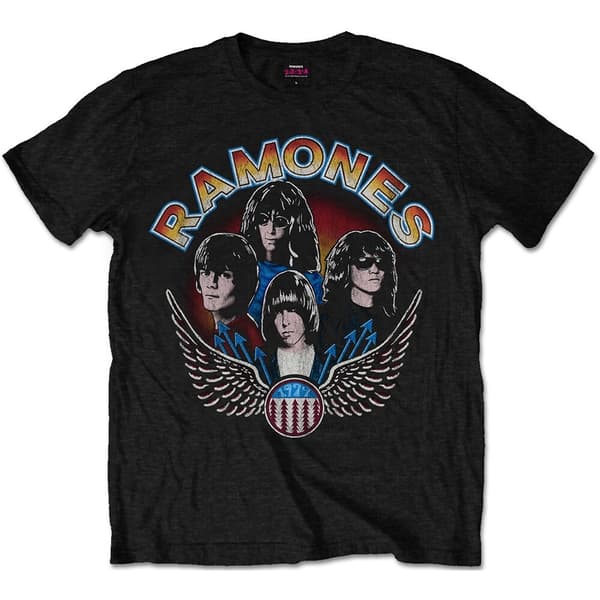 Ramones Unisex T-Shirt: Vintage Wings Photo (Small)