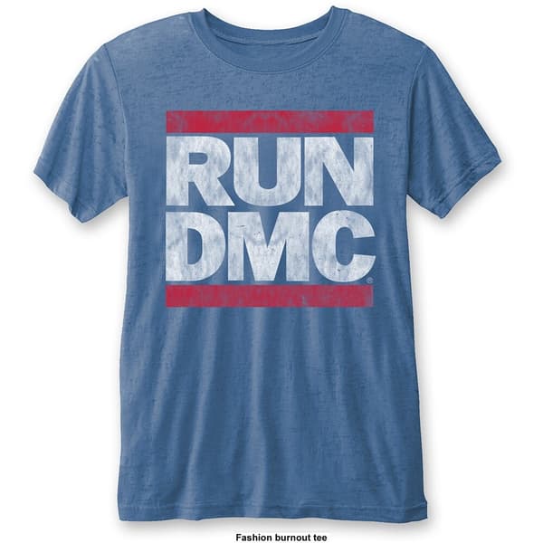 Run DMC Unisex Burn Out T-Shirt: Vintage Logo (Large)