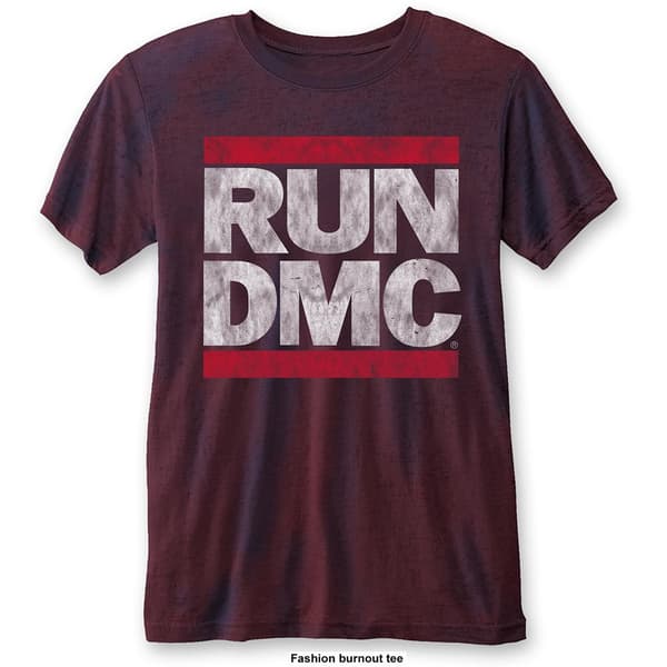 Run DMC Unisex Burn Out T-Shirt: DMC Logo (Large)