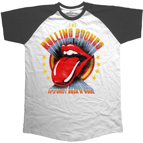 The Rolling Stones Unisex Raglan T-Shirt: It's Only Rock 'n Roll (Small)