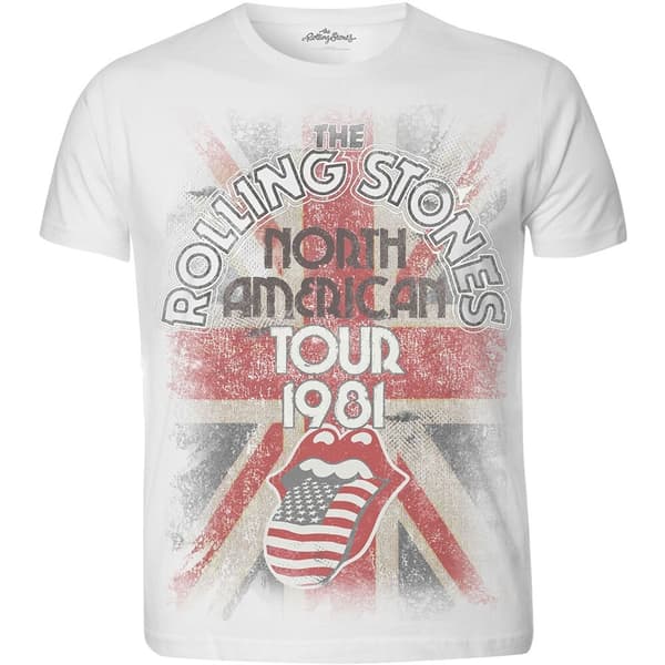 The Rolling Stones Unisex Sublimation T-Shirt: North American Tour 1981 (Small)