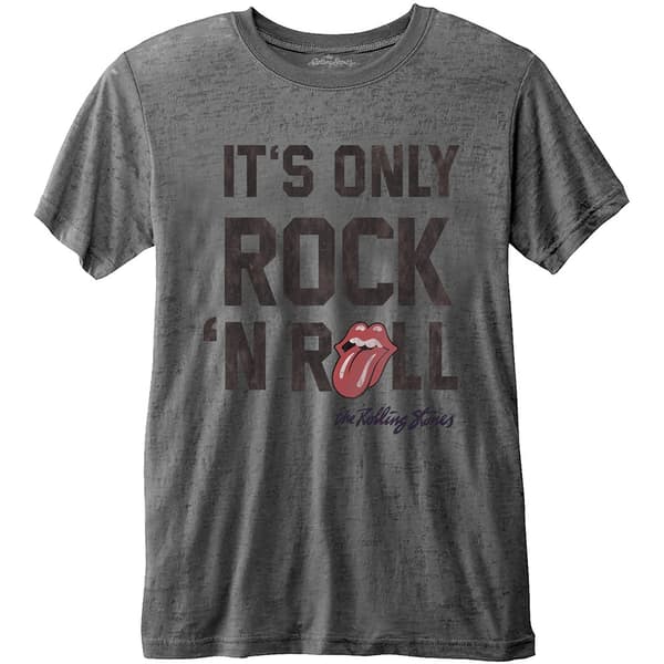 The Rolling Stones Unisex Fashion Tee: It's Only Rock 'n Roll with Burn Out Finishing (Medium)