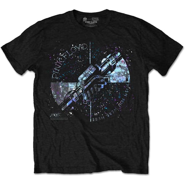 Pink Floyd Unisex T-Shirt: Machine Greeting Blue (Small)