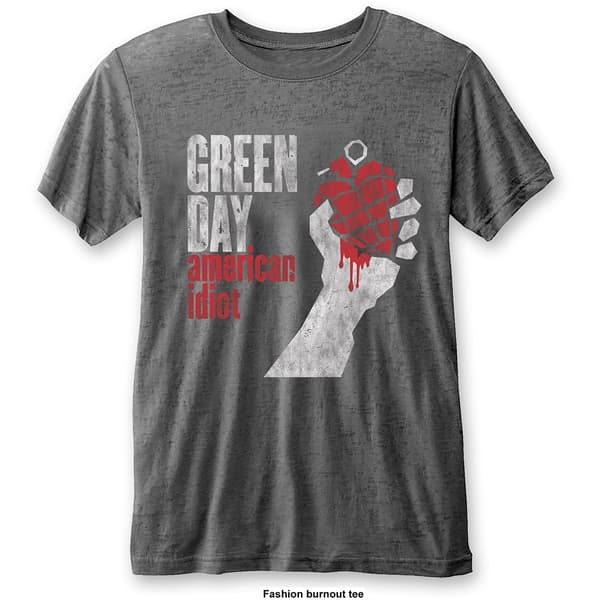 Green Day Unisex Burn Out T-Shirt: American Idiot Vintage (X-Large)