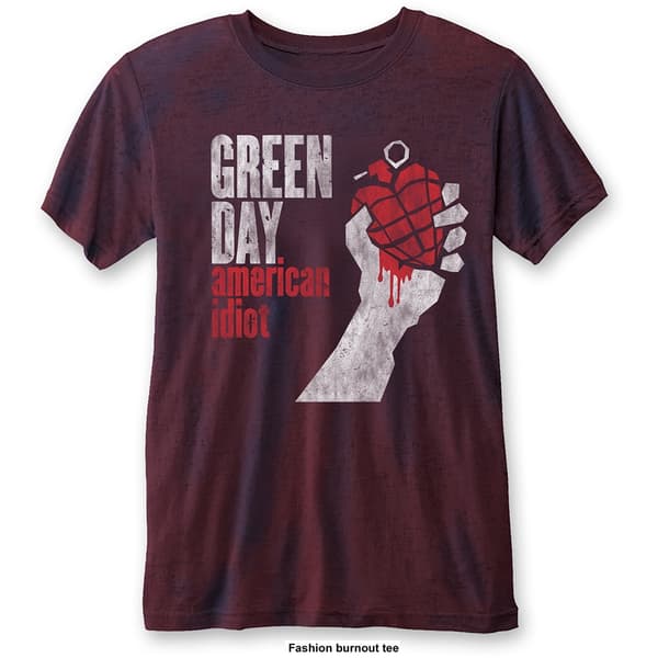 Green Day Unisex Burn Out T-Shirt: American Idiot Vintage (XX-Large)