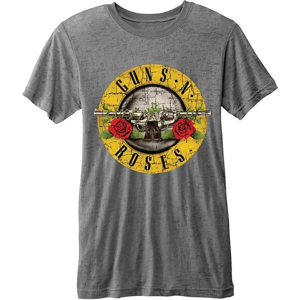 Guns N' Roses Unisex Fashion Tee: Circle Logo (Burn Out) (XX-Large)
