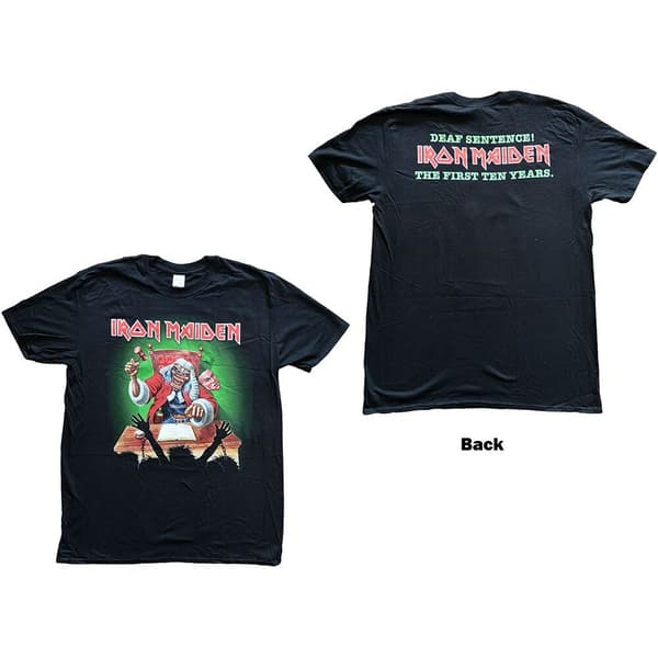 Iron Maiden Unisex T-Shirt: Deaf Sentence (Back Print) (Large)