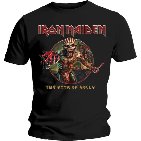 Iron Maiden Unisex T-Shirt: Book of Souls Eddie Circle (Small)