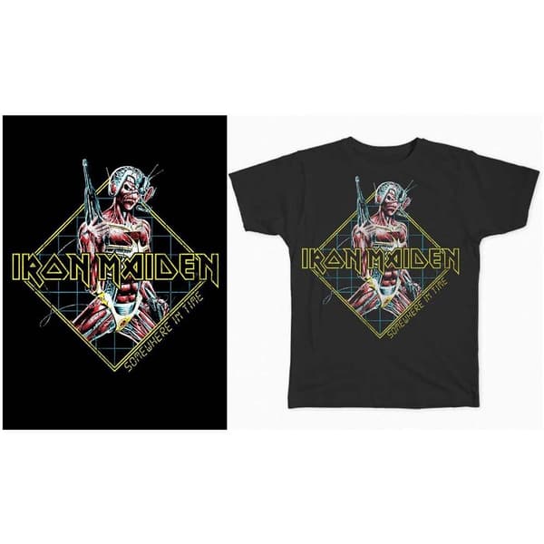 Iron Maiden Unisex T-Shirt: Somewhere in Time Diamond (Small)