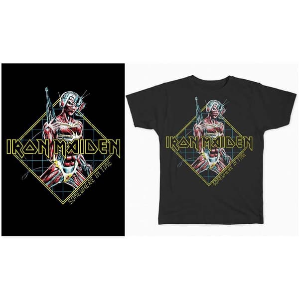 Iron Maiden Unisex T-Shirt: Somewhere in Time Diamond (Small)
