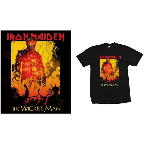 Iron Maiden Unisex T-Shirt: The Wicker Man Fire (Small)
