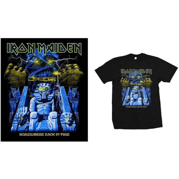 Iron Maiden Unisex T-Shirt: Back in Time Mummy (Large)