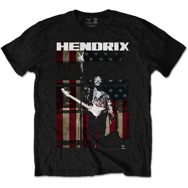 Jimi Hendrix Unisex T-Shirt: Peace Flag (Small)