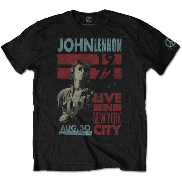 John Lennon Unisex T-Shirt: Live in NYC (Medium)