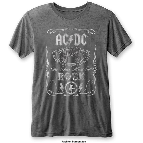 AC/DC Unisex Burn Out T-Shirt: Cannon Swig (Large)